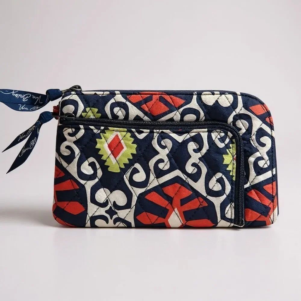 Vera Bradley Orange & Navy Wallet - Sun Valley